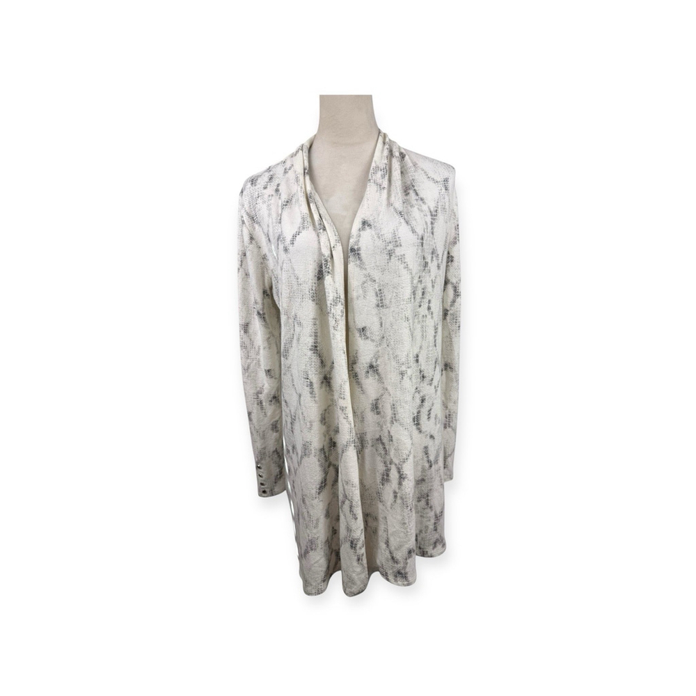 White House Black Market Snake Print Open Front Cardigan Small